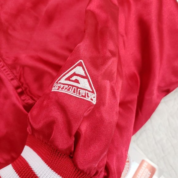 NWT Ohio State Buckeyes Satin Varsity Bomber Jacket Fits Mens Small To Medium - Picture 9 of 12